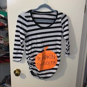 Striped maternity Halloween top